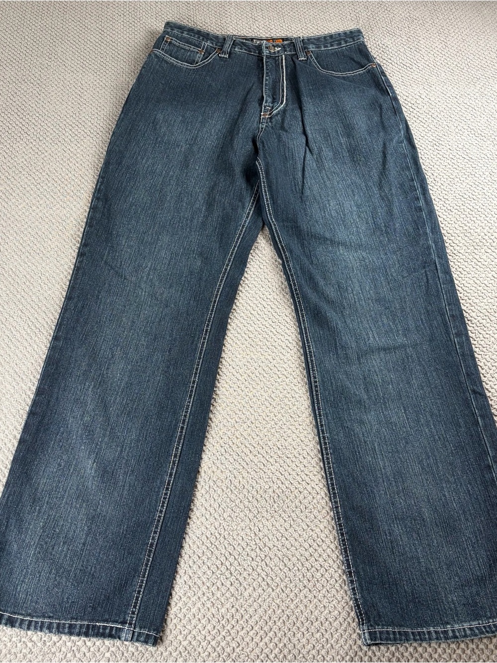 Akademiks Men's Straight Jeans in Dark Denim Blue 32x32 (fit large out seam)